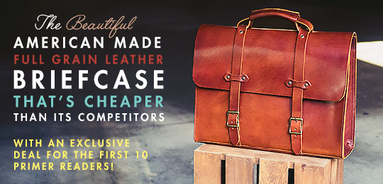 Jackson Wayne Vintage Full Grain Leather Briefcase Laptop Bag