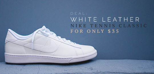 White Leather Nike Classic Tennis for 