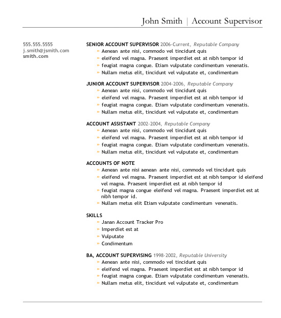 Resume Format Template For Word - Best Resume Gallery