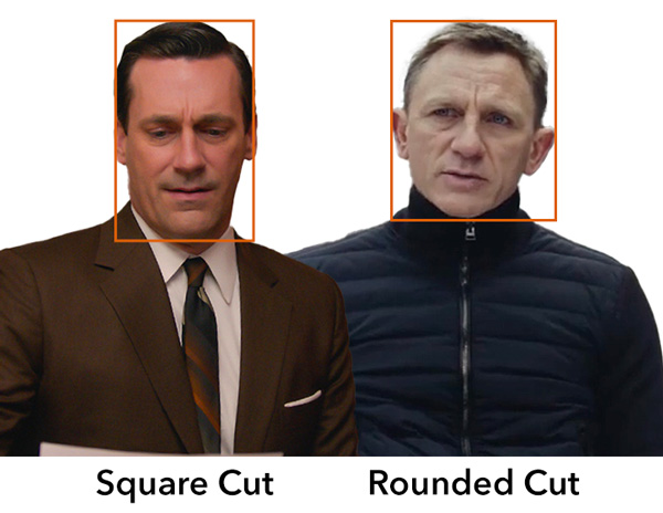 square haircut vs rounded haircut