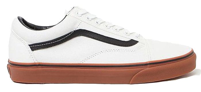 vans old skool gum sole white shoes