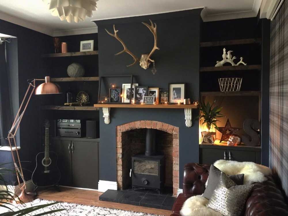 dark rustic living room
