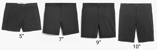 men's shorts inseams