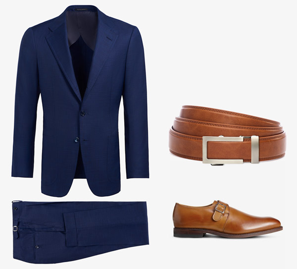 Best Of brown belt dark blue suit Blue suit combined with brown shoes ...
