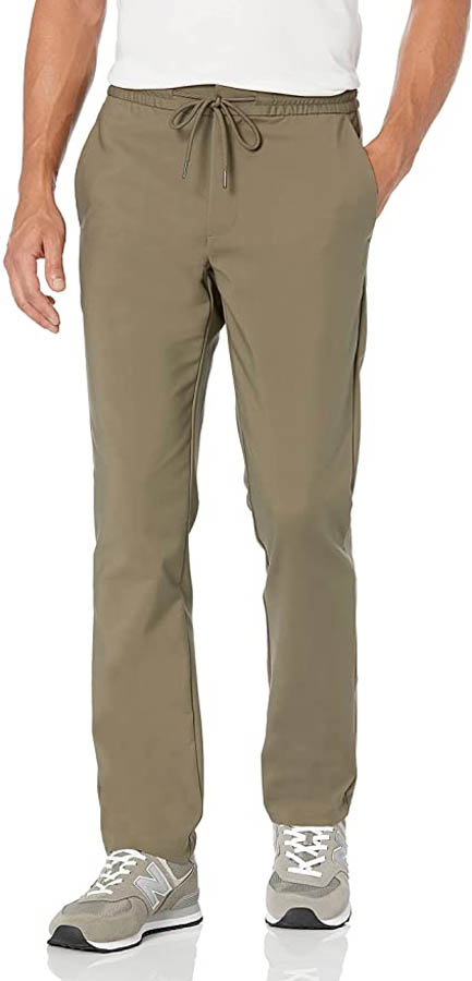 Slim dock pant in stretch cotton blend  Stretch cotton, Athletic fashion,  Drawstring waist pants