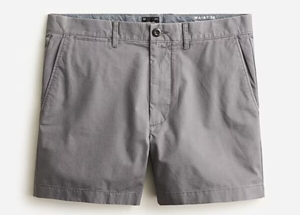 stretch chino shorts with a five inch inseam