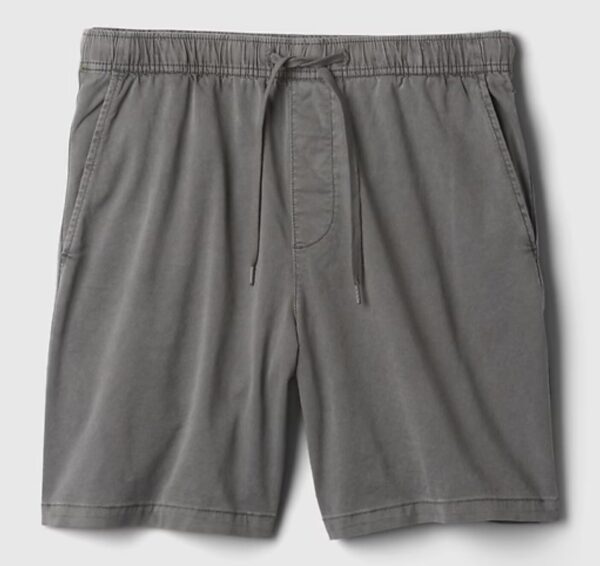 cotton blend woven shorts with drawstring waist