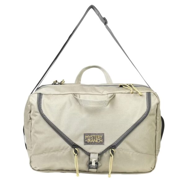 a three way shoulder bag that can be carried as a briefcase or backpack